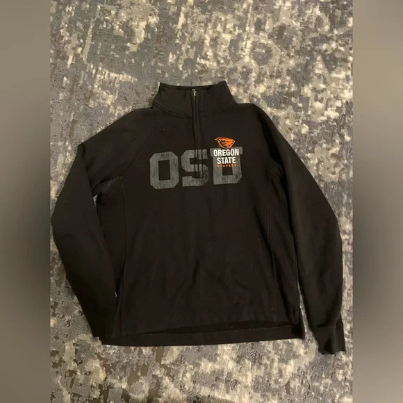 Veste Polaire JanSport Femme, 1/4 Zip, Oregon State University, Taille S, Noire